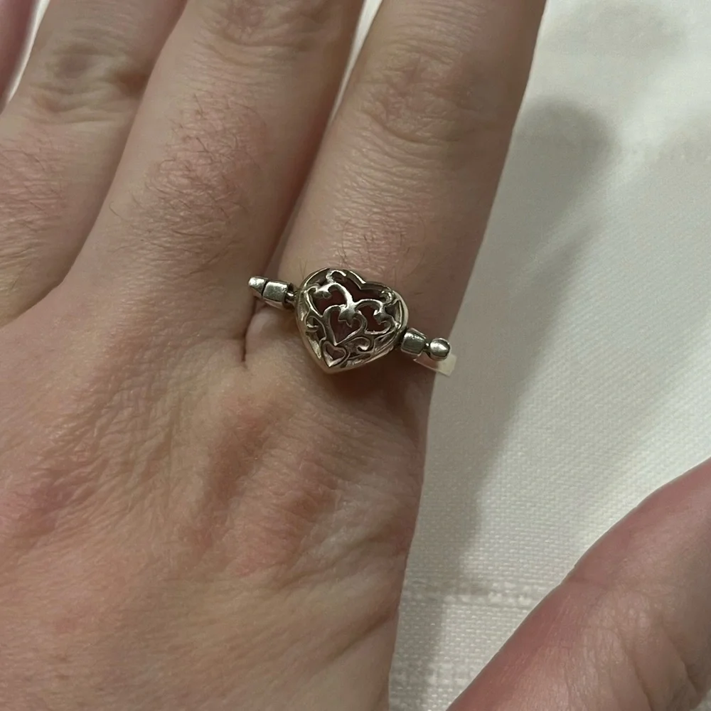 Sterling silver reversible ring. 2 in 1. Heart. - Picture 8 of 9